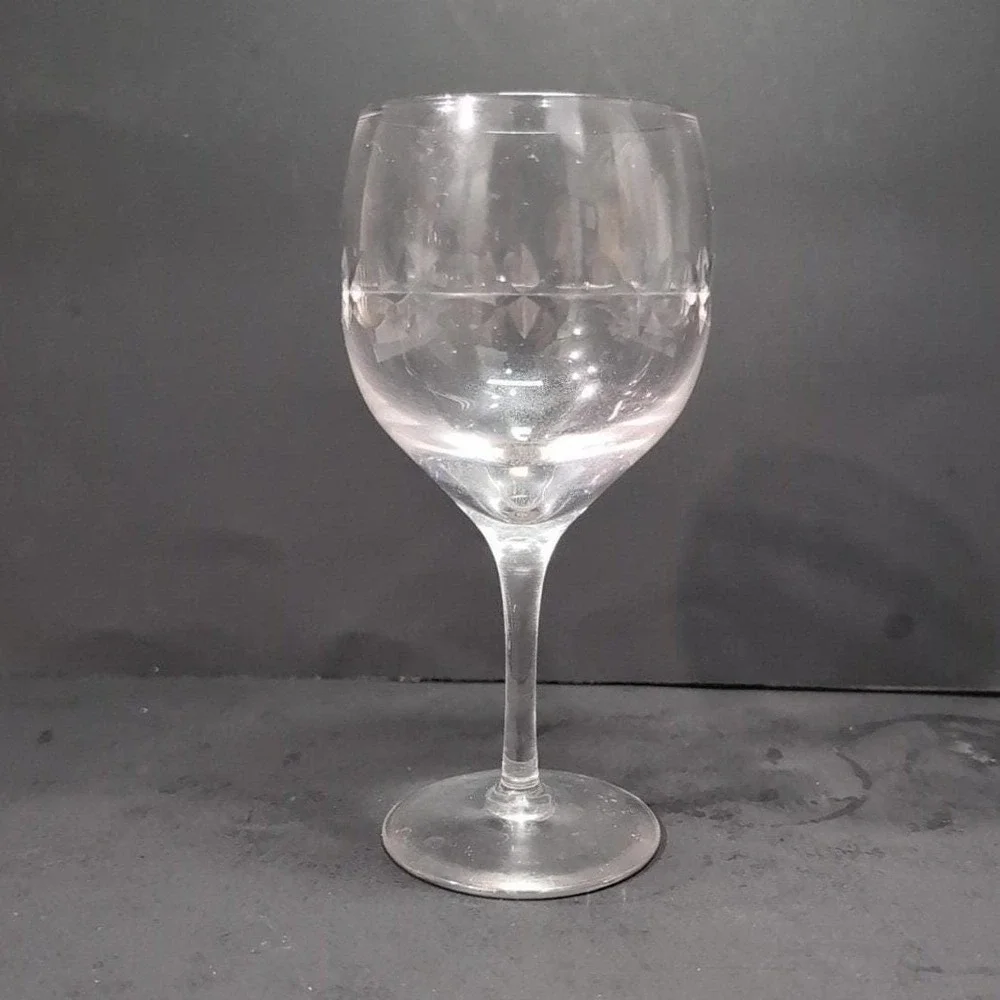 Lenox Candleglow Lead Crystal Wine Goblet, Vintage Clear Cut Stemware, Drinkware